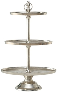 BOLTZE GRUPPE GmbH Dekoetagere Etagere Mico 3 Ebenen Aluminium H 94cm Ø 30cm silber