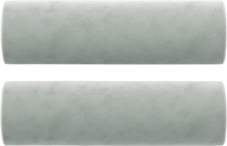 vidaXL Zierkissen 2 Stk. Hellgrau Ø15x50 cm Samt 349509