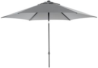 Sonnenschirm Poppi von Brafab aus Aluminium und Polyester, neigbar, rund, grau, Ø 300 cm