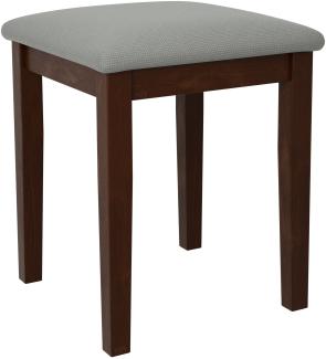 Hocker T3, Schemel bis 120 kg, aus Buchenholz, 36x36x47 cm (Stoff: Hygge D91, Holzfarbe: Nuss)