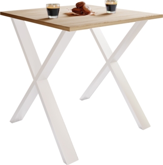 VCM Esstisch Xona 917381 Weiß / Sonoma-Eiche H. 76 x B. 80 x T. 80 cm