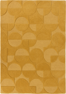 Kadima Design Eleganter Wollteppich "Deben Noah" -, Rutschfest. Farbe: Senfgelb, 120x170 cm