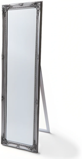 Vente-unique - Standspiegel mit Stuck - 50 x 170 cm - Eukalyptusholz - Silberfarben - ELVIRE