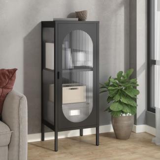 vidaXL Sideboard Schwarz 40x35x105 cm Glas und Stahl 352999