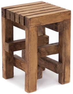CREEDWOOD Hocker HOLZ HOCKER "TETRIS", Altholz massiv Holz, 45 cm, Blumenhocker