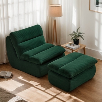 MODFU Sitzsack Einzelsofa (Wohnzimmer Sofa, Sessel, Einzelsessel, Loungesessel, 2 St, für maximalen Komfort - Hochwertiger Stoff), Interne rahmenlose Struktur, mit hoher Dichte