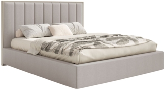 Selsey 'Togents' Polsterbett 180x200 mit Chenillebezug und Bettkasten, Graubeige