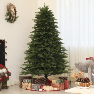 HOMCOM Künstlicher Weihnachtsbaum 180 cm, mit 848 Spitzen, Schnellaufbau Klappsystem, Stahlständer, Alpentanne, für Weihnachten Deko, Indoor, Grün
