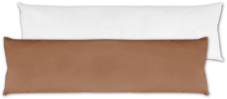 Seitenschläfer Kissenhülle Kissenfüllung Körperkissen, bequem und anschmiegsam in vielen verschiedenen Farben erhältlich (ca. 40x140cm + Kissenfüllung / braun - hellbraun)