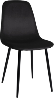 DELUKE® Esszimmerstuhl MOVI - Schwarz Samt, Metall 88x44x51cm Strapazierfähiger & pflegeleichter Bezug Esszimmerstühle Stuhl Esszimmer Küchenstühle Wohnzimmerstühle