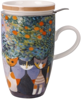 Goebel Teetasse mit Deckel und Sieb Rosina Wachtmeister - Tempi felici, Fine Bone China, Bunt, 0. 45 L, 66861321