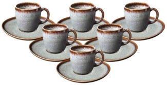 like. by Villeroy & Boch Lave beige Kaffeetasse mit Untertasse 190 ml 6er Set
