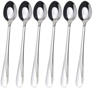 GRÄWE Longdrinklöffel (6 Stück), Longdrink-Löffel 6 Stück, Edelstahl Serie Stralsund