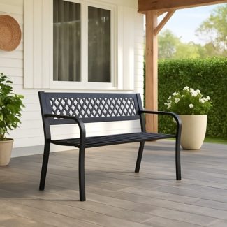 HTI-Living Metallbank Schwarz Gartenbank