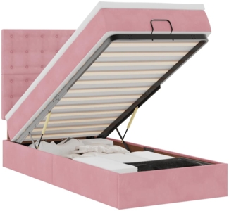 vidaXL Ottoman-Bett mit Matratzen & LEDs Rosa 80x200 cm Samt 3314431