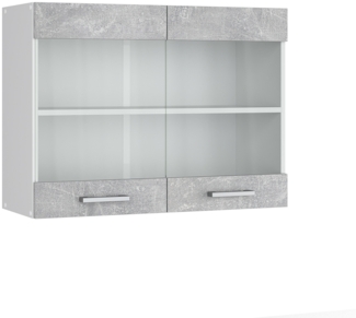 Küchenglasschrank R-Line Beton 80 cm Vicco