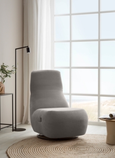 DOMO. collection Sessel 700024, Polstersessel, Drehfunktion, gepolsterte Rückenlehne, Rückenfunktion, Wippfunktion, Hochlehner, Polstergarnitur, 68 x 88 x 67 (BxTxH), grau (silber)