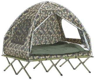 SoBuy Feldbett OGS32 Campingzelt 4in1-Zelt mit Campingliege Schlafsack Luftmatratze