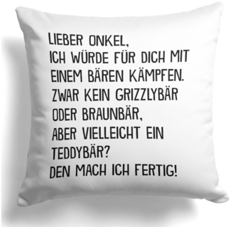 22Feels Dekokissen Bester Onkel Geschenk Geburtstag Weihnachten Männer von Nichte Neffe, Deko mit Persönlichkeit