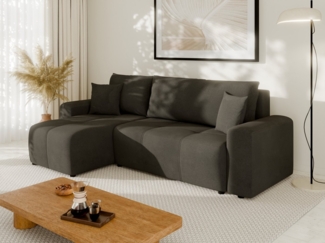PANDA MÖBEL GmbH Ecksofa NOLANI Ecksofa mit Schlaffunktion & Bettkasten – Modern & Bequem