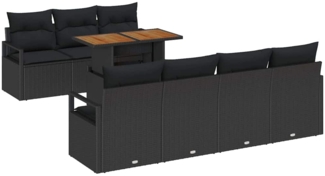 vidaXL Garten-Sofa-Set 8 pcs Schwarz, Braun 100 x 55 x 73 cm 3349673