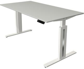 Kerkmann Move 3 fresh Schreibtisch Steh und Sitztisch (B) 160 x (T) 80 cm lichtgrau