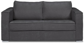 Vente-unique - Schlafsofa mit Matratze 3-Sitzer - Strukturstoff - Anthrazitgrau - Liegefläche 140 cm - Matratze 14 cm - LORETO