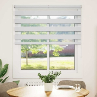 vidaXL Zebrarollo Weiß 125x100 cm Stoffbreite 120,9 cm Polyester 4014734