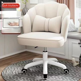 habeig Kinderstuhl Drehstuhl beige oder rosa 78x56cm gepolstert inkl. Kissen Sessel, 360° drehbar