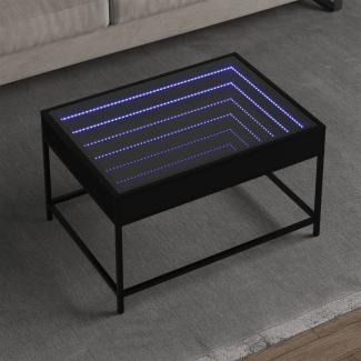 vidaXL Couchtisch mit Infinity-LED Schwarz 70x50x41 cm 847682