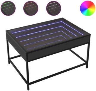 vidaXL Couchtisch mit Infinity-LED Schwarz 70x50x41 cm 847682