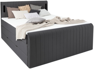 wonello Boxspringbett FLY, mit Bettkasten und LED-Beleuchtung, inklusive Premium Topper