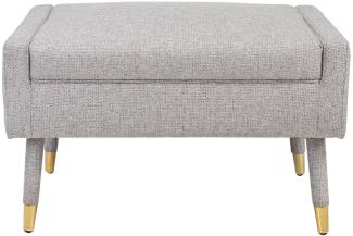 Casa Padrino Luxus Fußhocker Grau / Gold 76 x 62 x H. 46 cm - Wohnzimmer Hocker im Neoklassichen Stil - Designer Wohnzimmermöbel