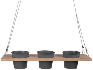 UNUS HOME Blumenkasten Kräuterbar, Pflanzenregal (natur), Nachhaltig, stabile Drahtseilaufhängung, vielseitig einsetzbar