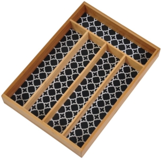 Besteckkasten aus Bambus 35x25x5cm Besteckeinsatz Schubladeneinsatz Besteckbox