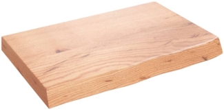 vidaXL Waschtischplatte Hellbraun 60x40x(2-6) cm Massivholz Behandelt 3156106