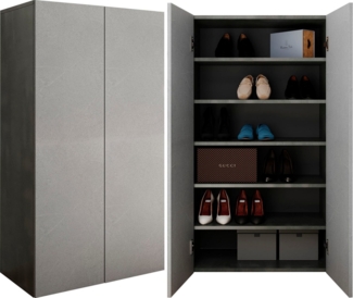INOSIGN Schuhschrank Pratiko Breite 63 cm, Höhe 114 cm, Schuhregal mit 6 Ebenen, Schuhkommode, 2 Türen, Platz für bis zu 15 Paar Schuhe