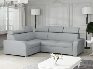 Ecksofa Apollo 2rR1 80 mit Schlaffunktion, L-Form, Einstellbare Kopfstützen (Farbe: Crown 17)