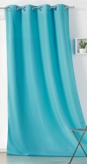 Linder Outdoor Vorhang, wasserabweisend, gewebt und gefärbt in Frankreich, mit Ösen, antioxidativ, Farbe: Türkisblau, Maße: 135x240 cm, 100% Polyester, Kollektion für den Außenbereich