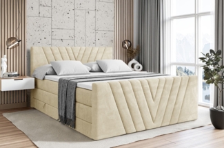 ALTDECOR Boxspringbett ERNINA-Z KING (Multipocket-Matratze H4, H3 Matratze Bonellfederung, Topper, Kopfteil), Doppelbett mit Fußteil