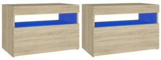vidaXL TV-Schränke LED-Leuchten 2 Stk. Sonoma-Eiche 60x35x40 cm 804416