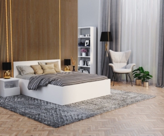 FDM Stauraumbett Bettgestell Bettrahmen Doppelbett 120x200, 140x200, 160x200, 180x200cm (MADE IN EU - Elternbett Doppelbett Gästebett Bett, optional mit Matratze + inklusive Lattenrost), Metallrahmen mit hydraulischer Klappfunktion