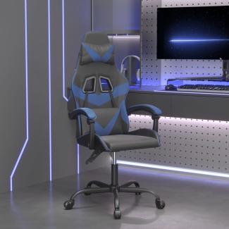 vidaXL Gaming-Stuhl Drehbar Schwarz und Blau Kunstleder [349543]