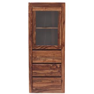 Vitrine Tina 60x150x45 aus Sheesham-Massivholz