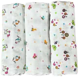Babymajawelt Spucktuch Premium Mulltücher Funny Schmusetücher, Geschenk zur Geburt, (Set, 3-tlg, 3 Stück Spucktücher, 80x80 cm), hautfreundlich und atmungsaktiv, eignet sich als Halstuch
