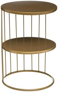 Atmosphera 'Kobu' Couchtisch mit 2 Ebenen, Gold, Ø 36 cm