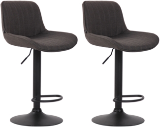 2er Set Barhocker Lentini, drehbar, Dunkelgrau, Schwarz, Stoff