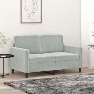 vidaXL 2-Sitzer-Sofa Hellgrau 120 cm Samt 359432