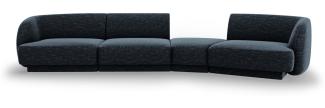 Micadoni Modulares Sofa Miley 4-Sitzer Rechts Chenille Königsblau