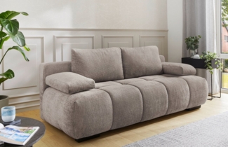 JOB 'Reno' Schlafsofa, Chenille greige, 213 x 101 x 86 cm